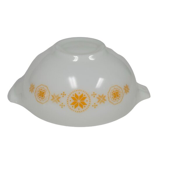 Vtg Pyrex 2.5 Quart Cinderella Mixing Bowl Yellow Starburst Mid-Century Kitchen - Picture 3 of 9